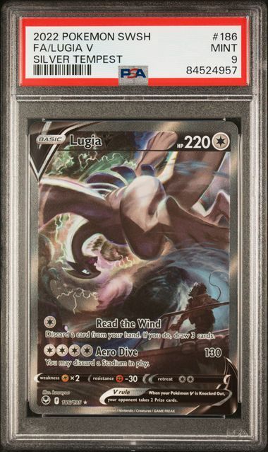 PSA - 9 2022 Pokemon SwSh FA/Lugia V Silver Tempest #186 [84524957]