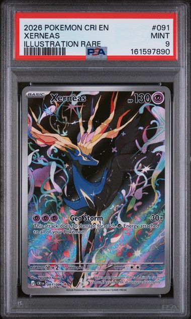 PSA - 9 2026 Pokemon CRI EN Xerneas Illustration Rare #091 [161597890]