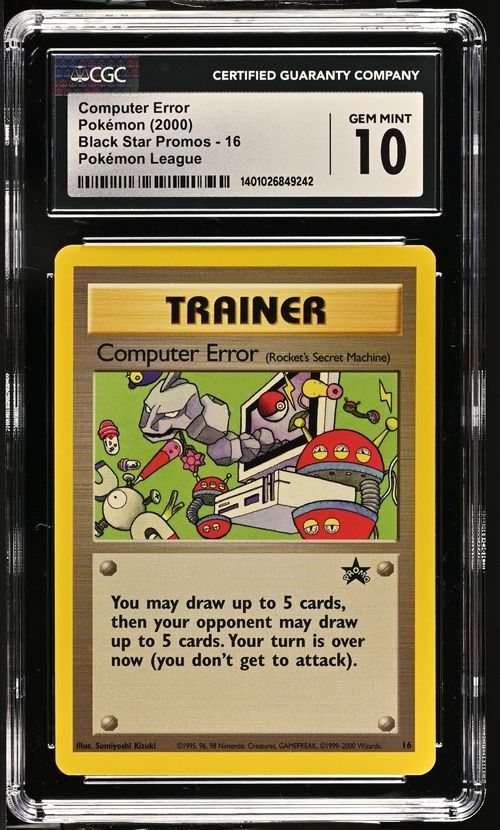 CGC - 10 2000 Pokemon Computer Error Black Star Promos - 16 Pokemon League [1401026849242]