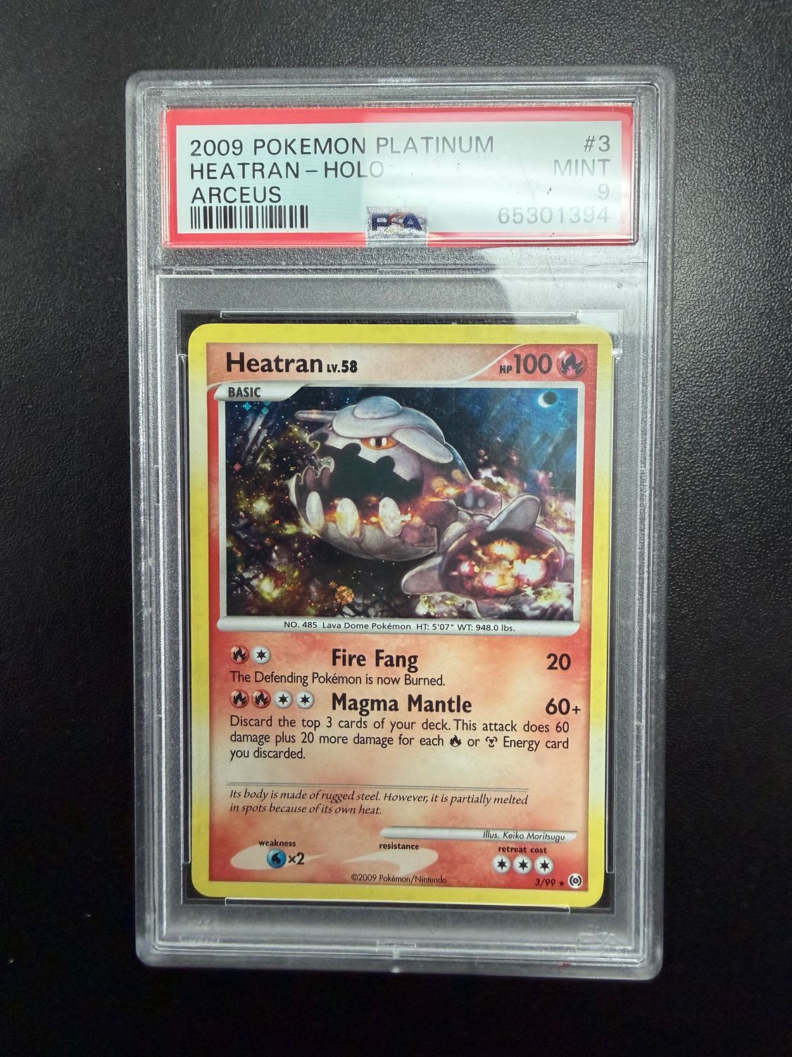 PSA - 9 2009 Pokemon Platinum Heatran - Holo Arceus #3 [65301394]