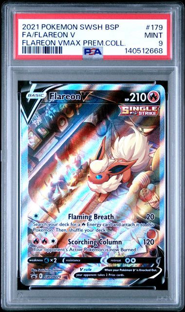 PSA - 9 2021 Pokemon SwSh BSP FA/Flareon V Flareon VMAX Prem.Coll. #179 [140512668]