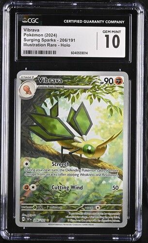 CGC - 10 2024 Pokemon Vibrava Surging Sparks - 206/191 Illustration Rare - Holo [6040559014]