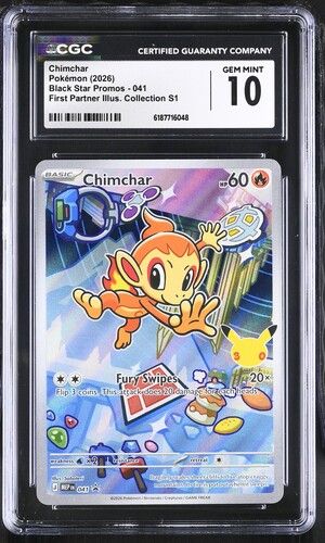 CGC - 10 2026 Pokemon Chimchar Black Star Promos - 041 First Partner Illus. Collection S1 [6187716048]