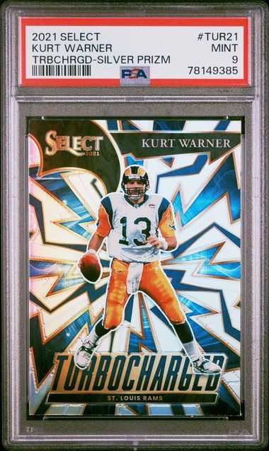 PSA 9 - 2021 Select Kurt Warner Turbocharged Silver Prizm #TUR21 [78149385]