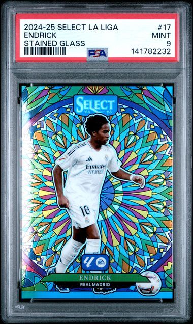 PSA 9 - 2024-25 Select La Liga Endrick Stained Glass #17 [141782232]
