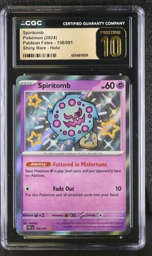 CGC 10 Pristine - 2024 Pokemon English Spiritomb Paldean Fates #158/091 [6054811009]
