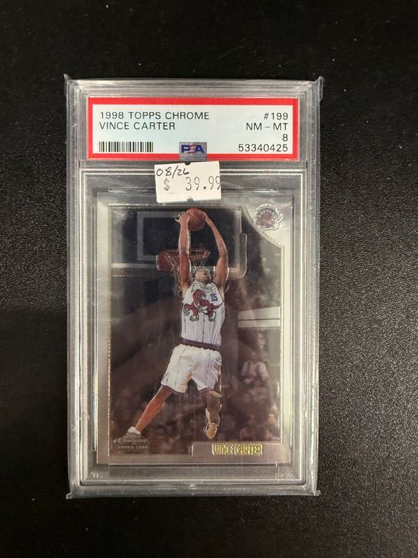 PSA 8 - 1998 Topps Chrome Vince Carter #199 [53340425]