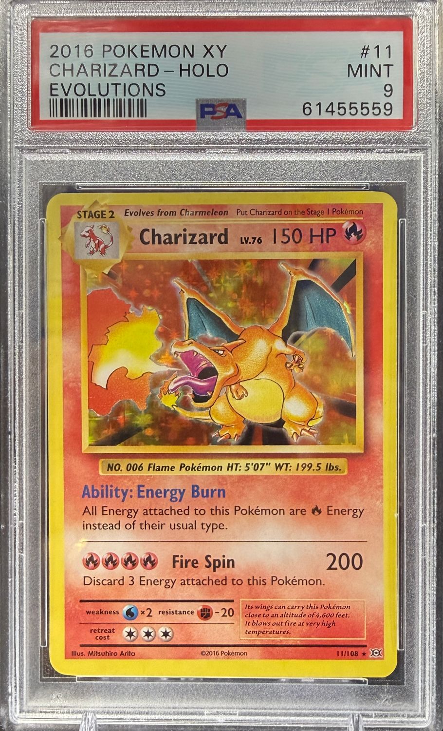 PSA 9 - 2016 Pokemon English Charizard Evolutions 11/108 [61455559]