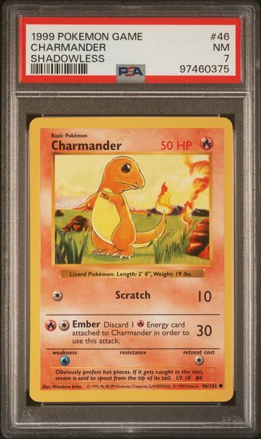 PSA 7 - 1999 Pokemon Game Charmander Shadowless #46 [97460375]