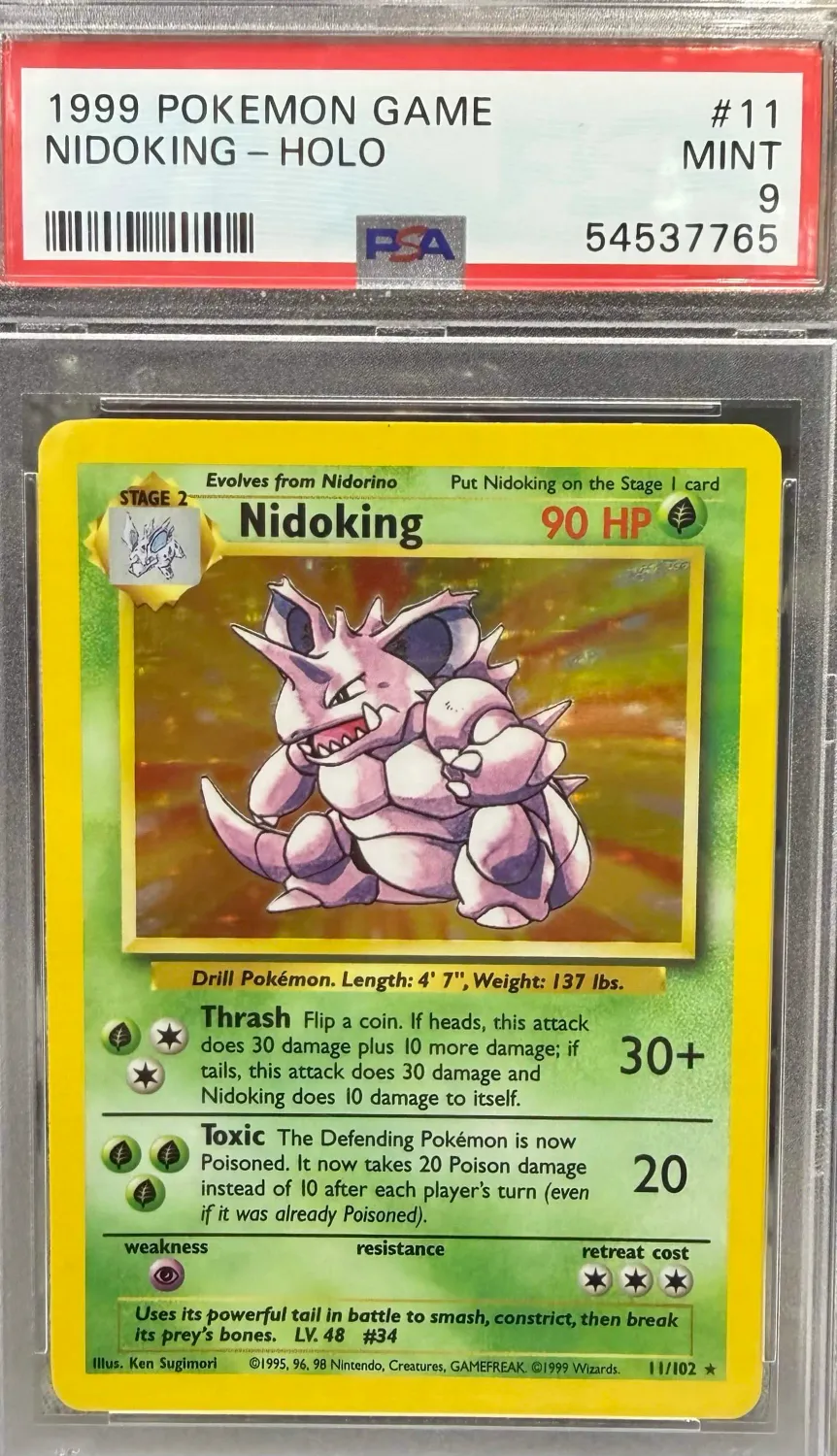 PSA 9 - 1999 POKEMON GAME #11 NIDOKING-HOLO - [54537765]