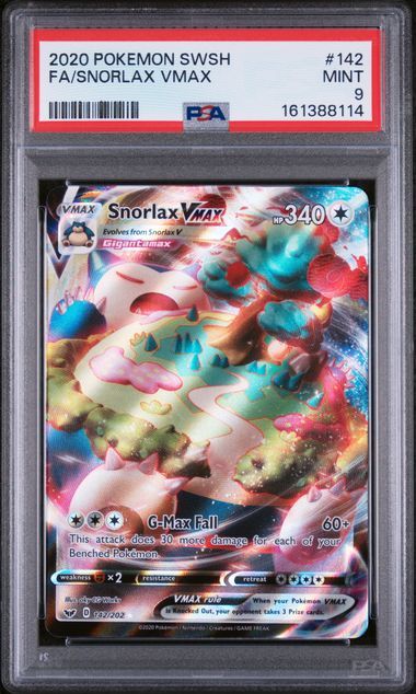 PSA 9 - 2020 POKEMON SWORD &amp; SHIELD #142 FA/SNORLAX VMAX - [161388114]
