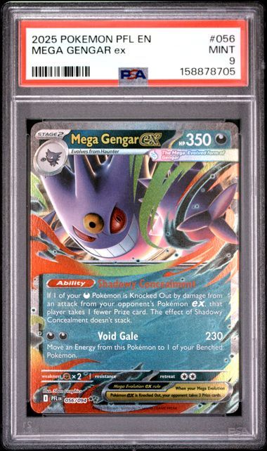 PSA 9 - 2025 POKEMON PFL EN-PHANTASMAL FLAMES #056 MEGA GENGAR ex - [158878705]