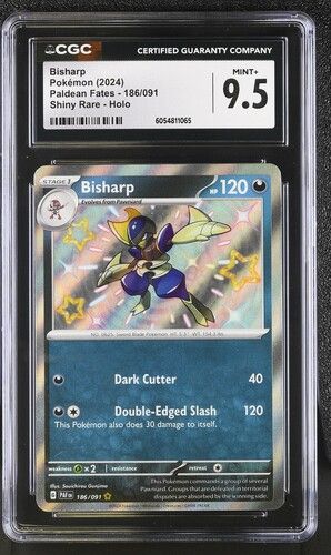 CGC 9.5 - BISHARP POKEMON (2024) PALDEAN FATES - 186/091 SHINY RARE - HOLO - [6054811065]