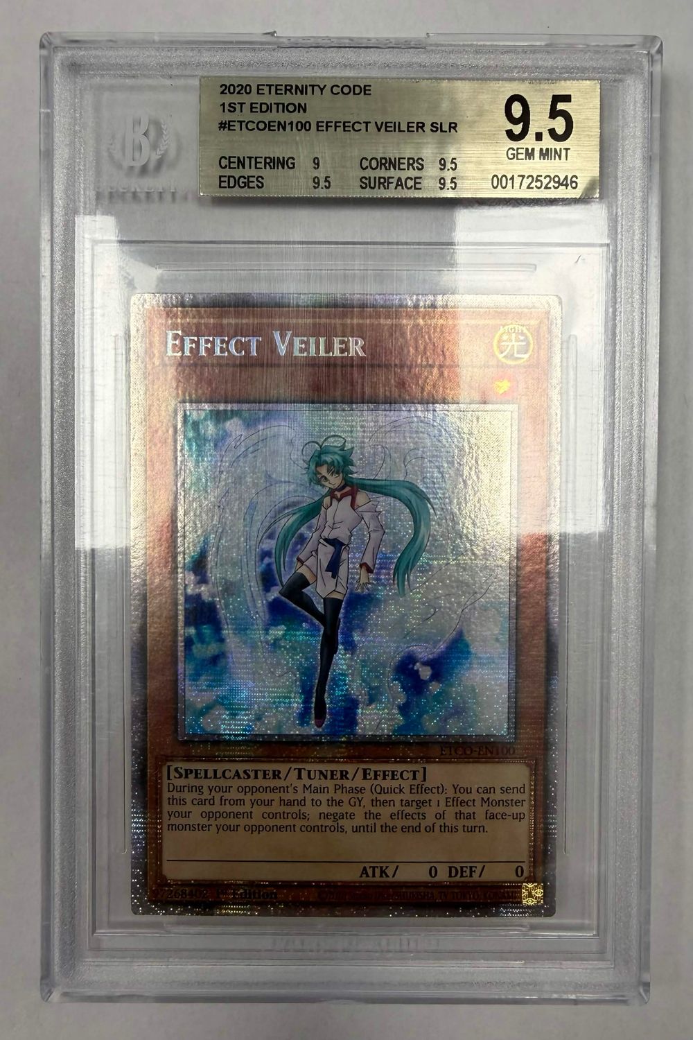BGS 9.5 - Yu-Gi-Oh! Effect Veiler ETCO-EN100 1st Edition SLR Eternity Code English 2020 [0017252946]