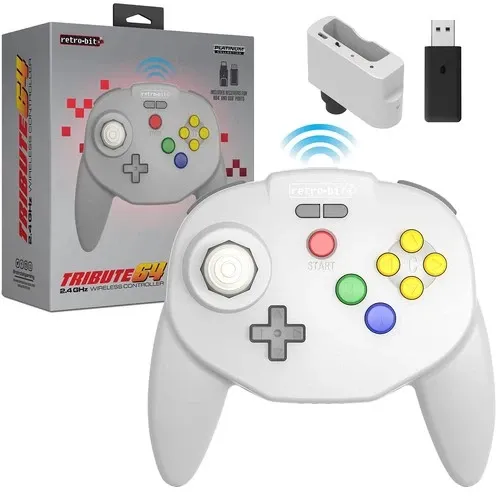 3rd Party - N64 Controller - Tribute 64 Classic Grey - Wireless
