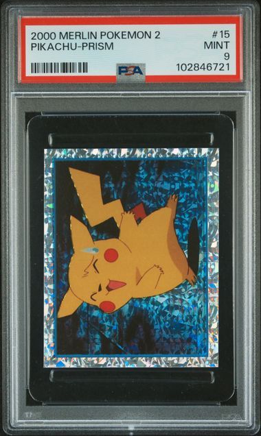 PSA 9 - Pokemon Pikachu #15 Prism Merlin 2 2000 [102846721]