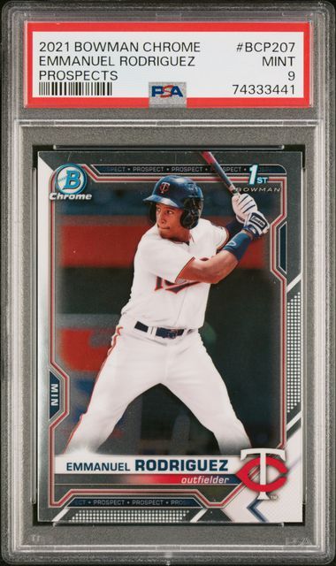 PSA 9 - 2021 Bowman Chrome Emmanuel Rodriguez Prospects #BCP207 [74333441]