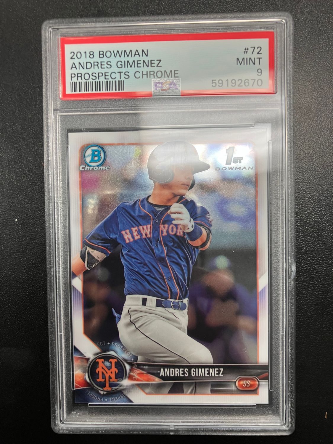 PSA 9 - 2018 Bowman Andres Gimenez Prospects Chrome #72 [59192670]