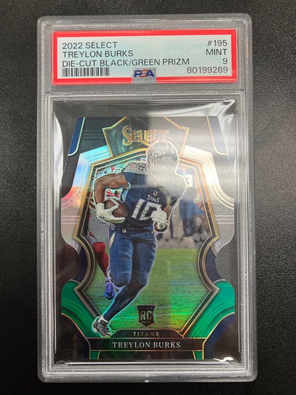PSA 9 - 2022 Select Treylon Burks Die-cut Black/Green Prizm #195 [80199269]