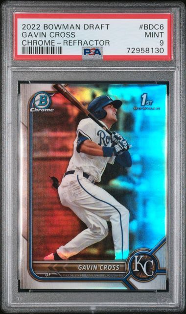 PSA 9 - 2022 Bowman Draft - Gavin Cross - Chrome-Refrcator #BDC6 [75958130]
