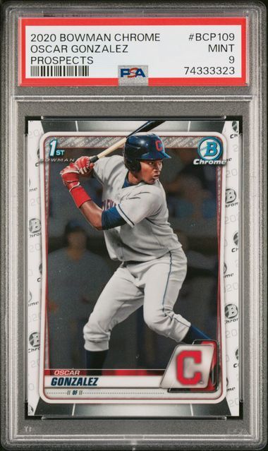 PSA 9 - 2020 Bowman Chrome - Oscar Gonzalez- Prospects #BCP109 [74333323]