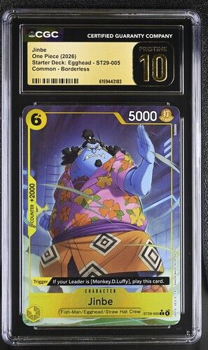 CGC Prisrinw 10 - 2026 One Piece Jinbe Starter Deck: Egghead - ST29-005 Common - Borderless [6159443183}