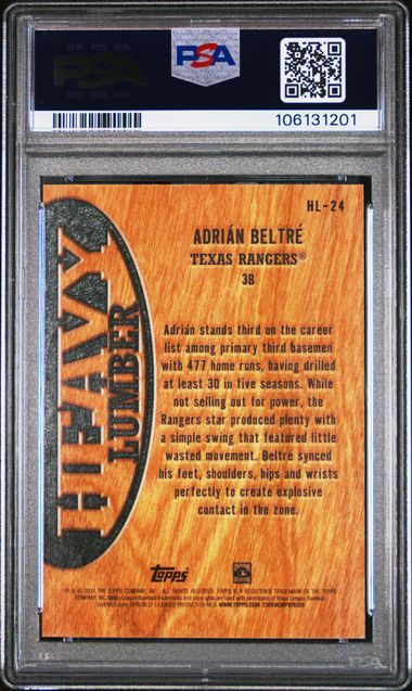PSA 10 - Topps Adrian Beltre HL-24 Heavy Lumber 2024 [106131201]