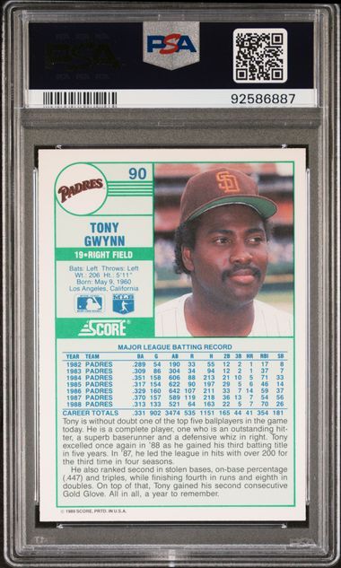 PSA 10 - Score Tony Gwynn #90 1989 [92586887]