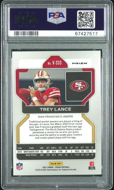 PSA 10 - Panini Trey Lance V-333 Silver Prizm 2021 [67427517]