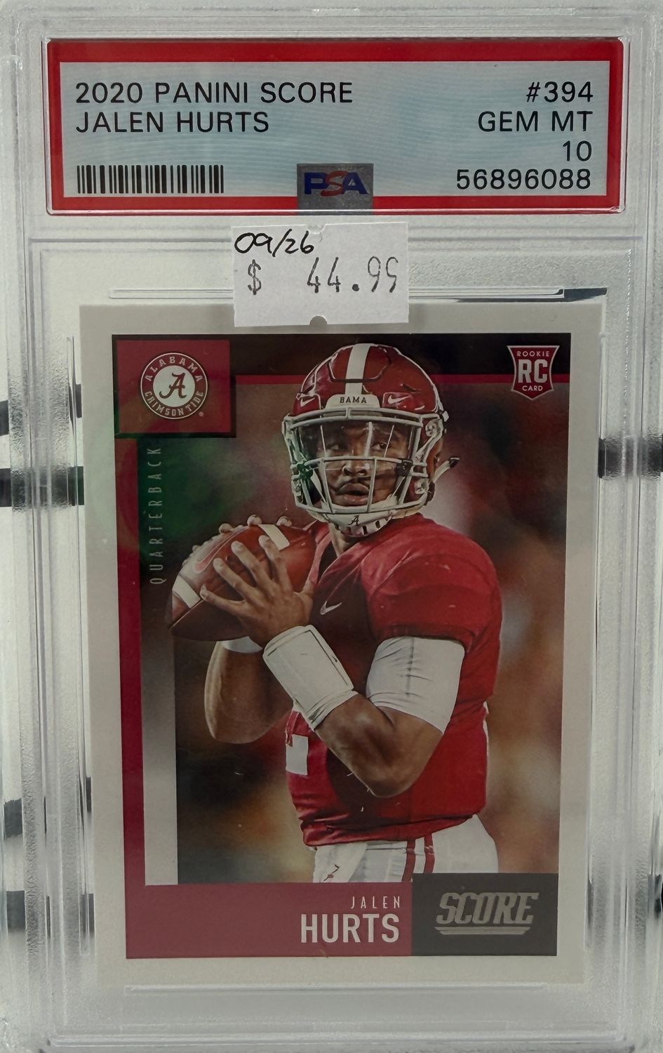 PSA 10 - Panini Jalen Hurts #394 Score 2020 [56896088]