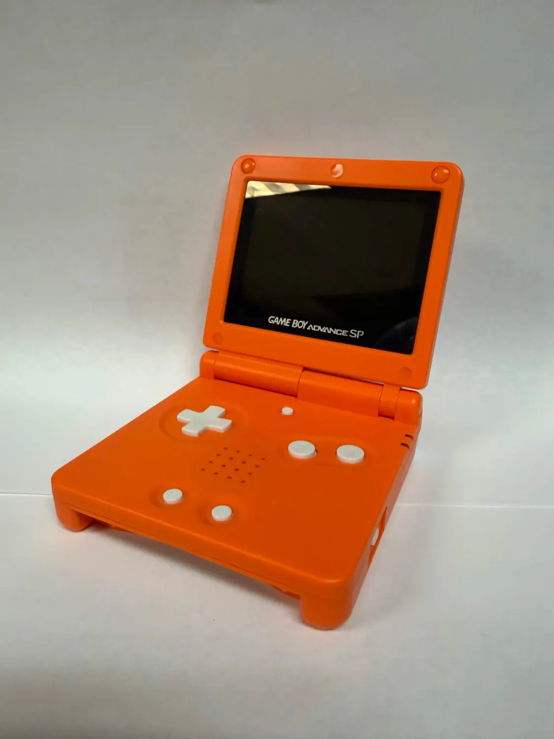 GameBoy Advance SP - Orange Re-Shell + IPS Screen-Mod - System