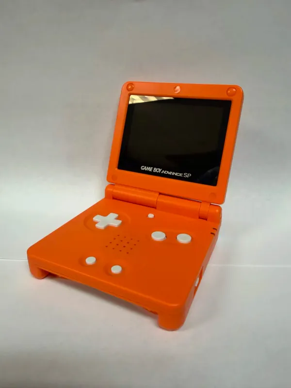 GameBoy Advance SP - Orange Re-Shell + IPS Screen-Mod - System