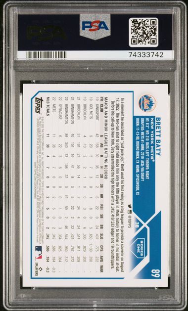 PSA 10 - Topps Brett Baty #89 Rainbow Foil Topps 2023 [74333742]