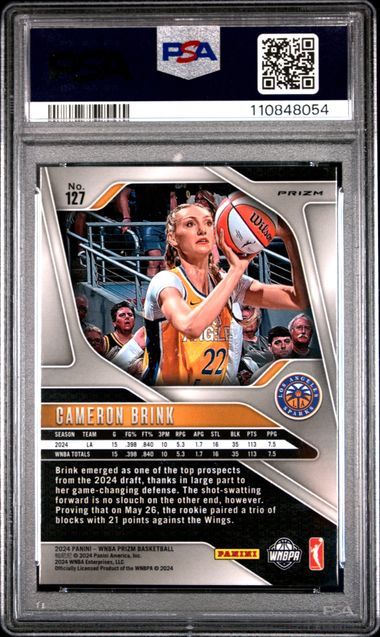 PSA 9 - Panini Cameron Brink #127 Silver Prizm WNBA 2024 [110848054]