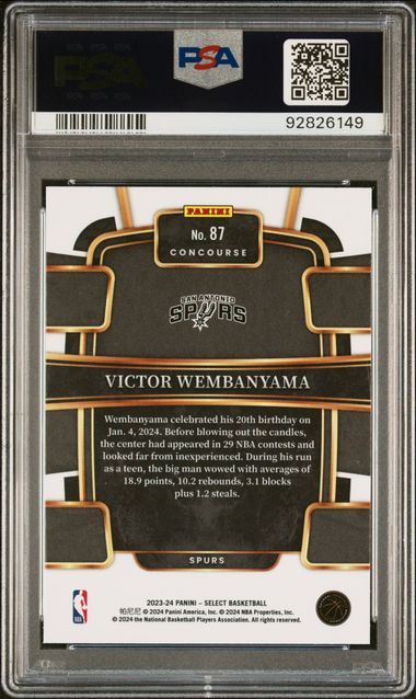 PSA 9 - 2023 Panini Select #87 Victor Wembanyama [92826149]