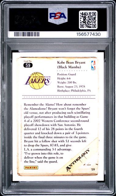 PSA 9 - 2012 Panini Kobe Anthology #59 Kobe Bryant [156577430]