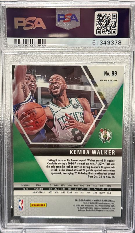 PSA 10 - Panini Kemba Walker #99 Green Mosaic Panini Mosaic 2019 [61343378]