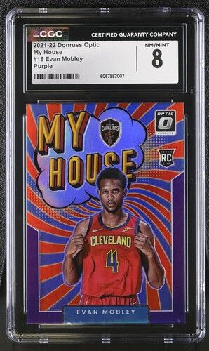CGC 8 - Panini Evann Mobley #18 My House Purple Donruss Optic 2021-22 [6067882007]
