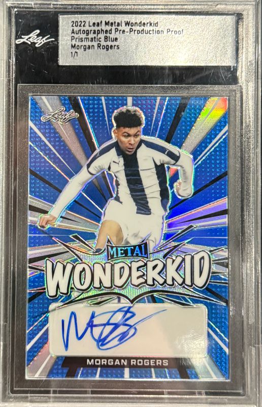 2022 Leaf Metal Wonderkid Autographed Pre-Production Proof - Prismatic Blue - Morgan Rogers 1/1