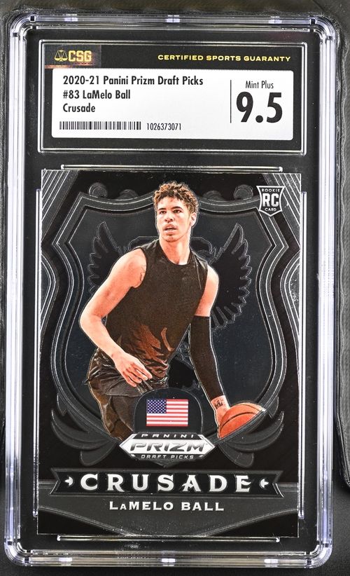 CSG 9.5 - Panini Basketball LaMelo Ball #83 Prizm Draft Picks Crusade 2020-21 [1026373071]
