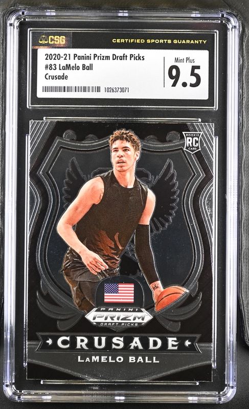CSG 9.5 - Panini Basketball LaMelo Ball #83 Prizm Draft Picks Crusade 2020-21 [1026373071]