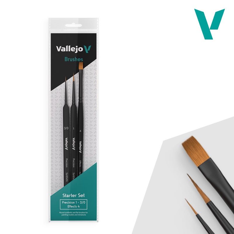 Starter Brush Set: Round 3/0 &amp; 1, Flat 4