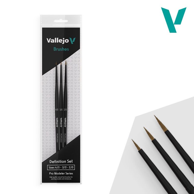 Pro Modeler Definition Brush Set: Round 4/0 3/0, 2/0