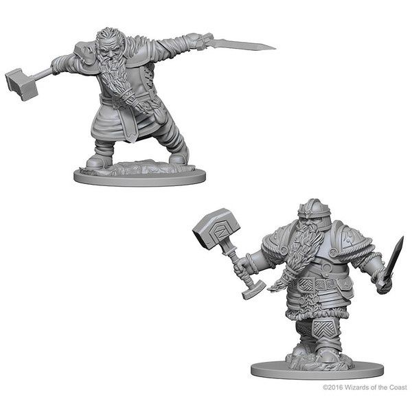 D&amp;D: Nolzur's Marvelous Minis: Dwarf Male Fighter W1 (Unpainted)