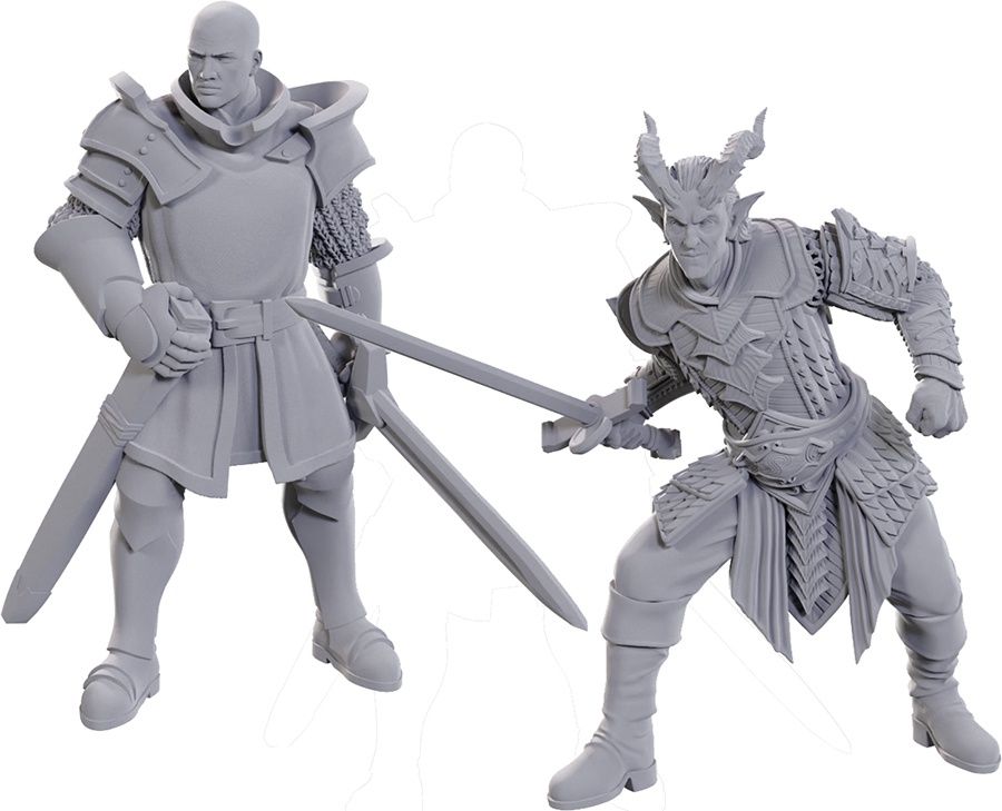 D&amp;D: Nolzur&#39;s Marvelous Miniatures: BG3: Ulder Ravengard &amp; Zevlor (Unpainted)