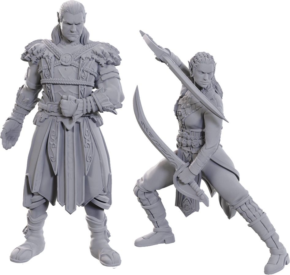 D&amp;D: Nolzur&#39;s Marvelous Miniatures: BG3: Jaheira &amp; Halsin (Unpainted)