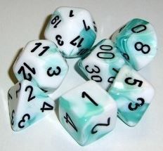 7-Set Cube Gemini Teal White with Black