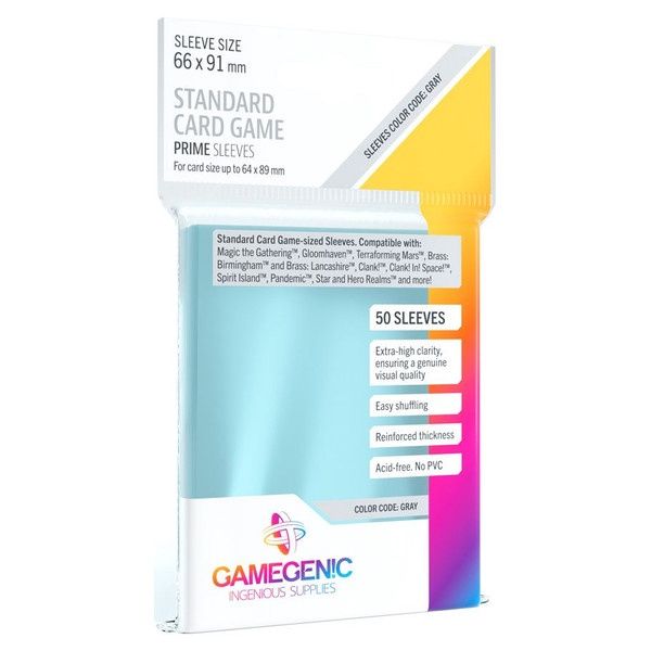 Gamegenic: Prime Sleeves: Standard Card Game Grey (50)