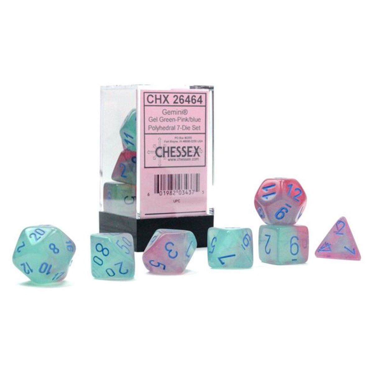 7-Set Cube Gemini Luminary Gel Green-Pink with Blue
