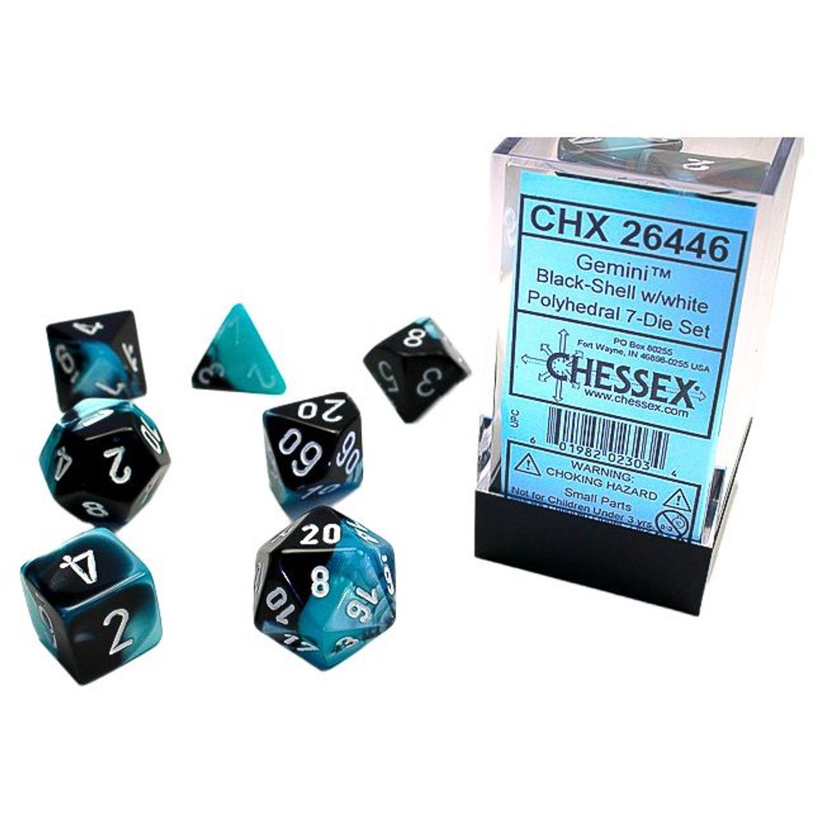 7-Set Cube Gemini Black and Shell with White